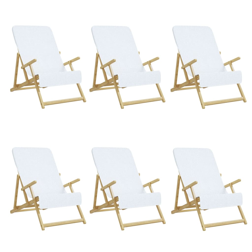 vidaXL Beach Towels 6 pcs White 60x135 cm Fabric 400 GSM