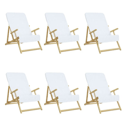 vidaXL Beach Towels 6 pcs White 60x135 cm Fabric 400 GSM