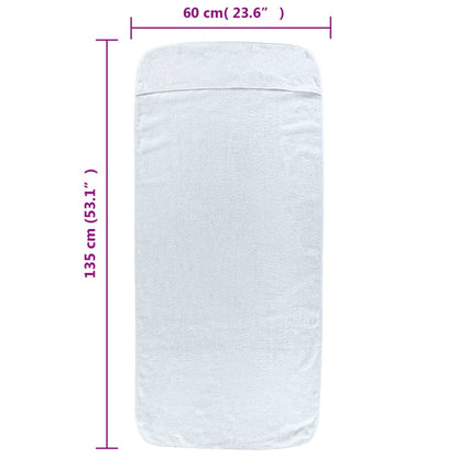 vidaXL Beach Towels 6 pcs White 60x135 cm Fabric 400 GSM