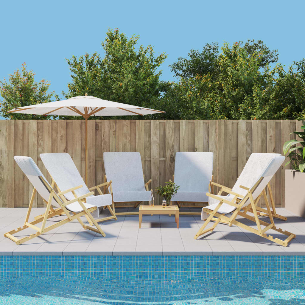 vidaXL Beach Towels 6 pcs White 60x135 cm Fabric 400 GSM