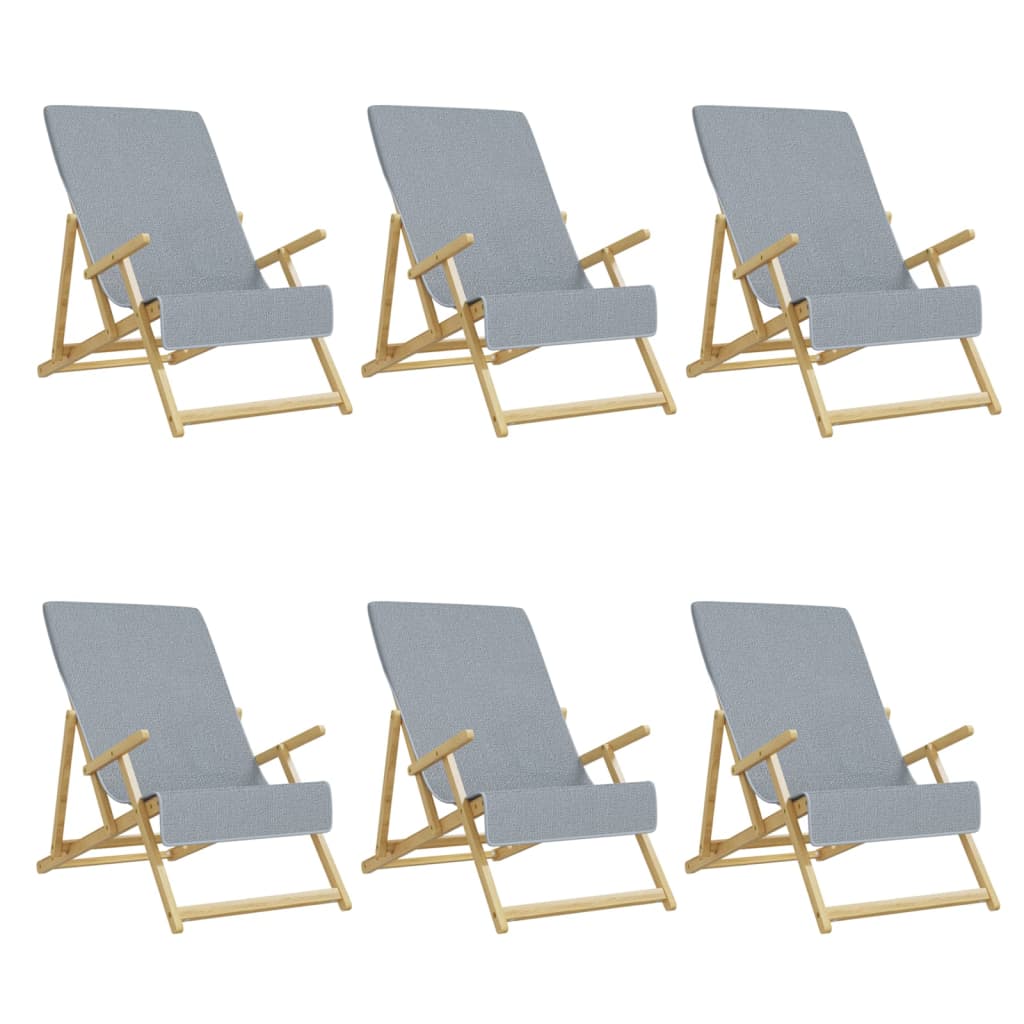 vidaXL Beach Towels 6 pcs Grey 60x135 cm Fabric 400 GSM