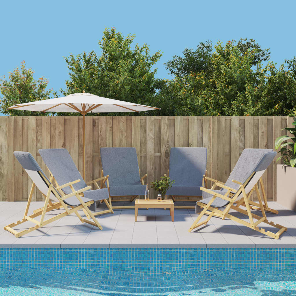 vidaXL Beach Towels 6 pcs Grey 60x135 cm Fabric 400 GSM