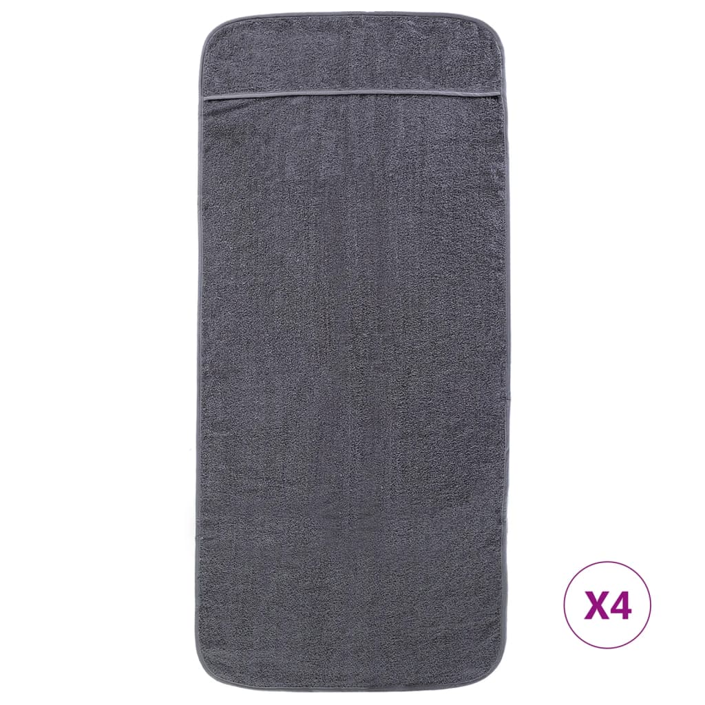 vidaXL Beach Towels 4 pcs Anthracite 60x135 cm Fabric 400 GSM