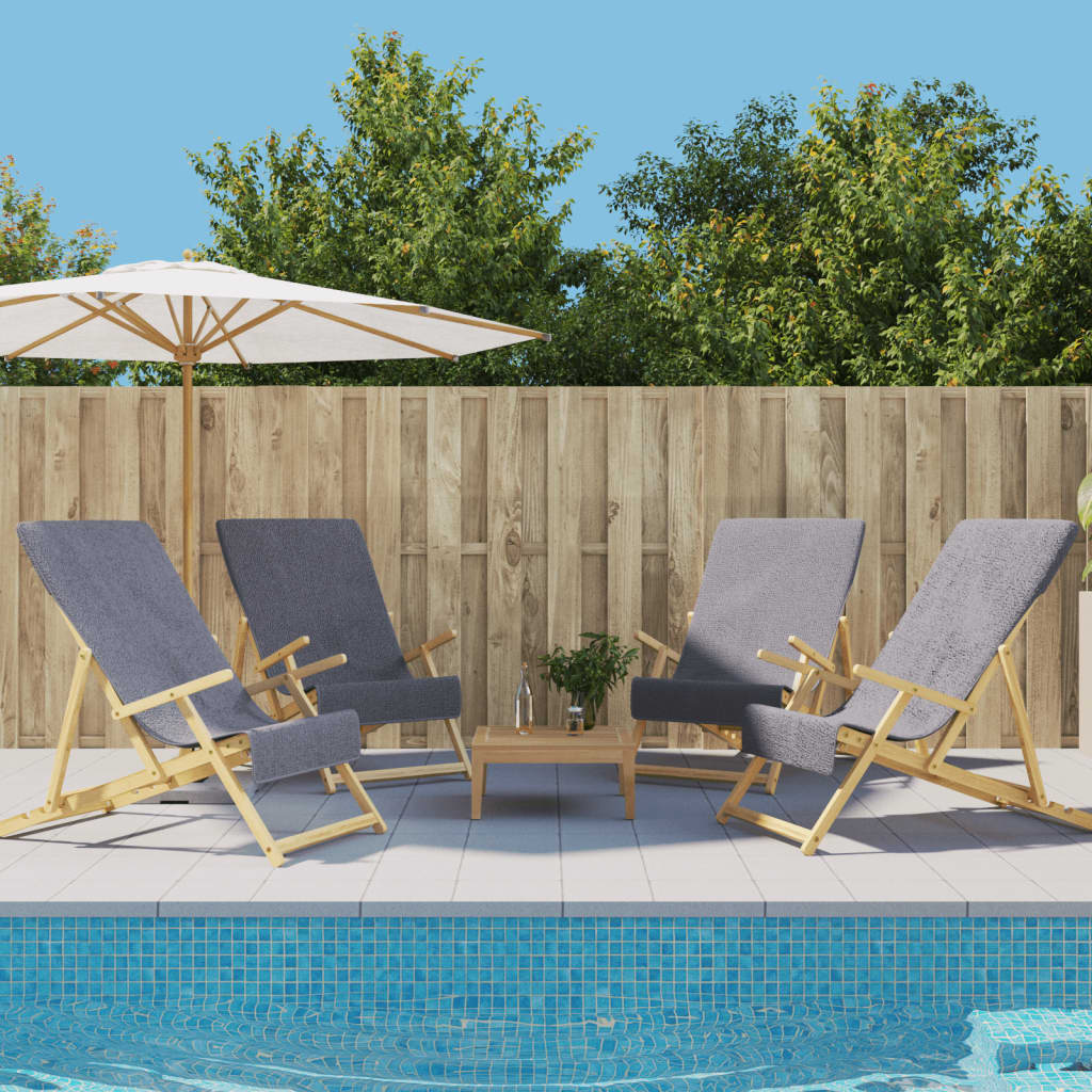 vidaXL Beach Towels 4 pcs Anthracite 60x135 cm Fabric 400 GSM
