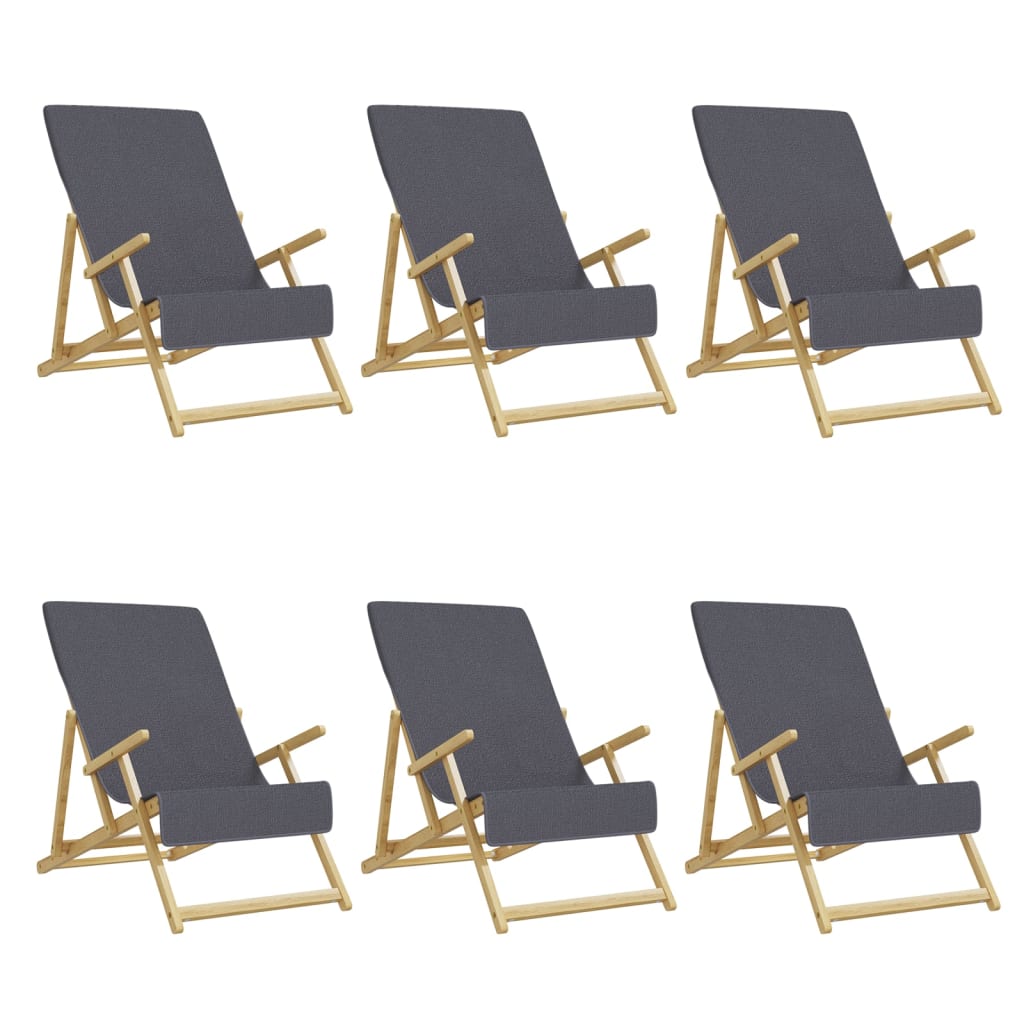vidaXL Beach Towels 6 pcs Anthracite 60x135 cm Fabric 400 GSM
