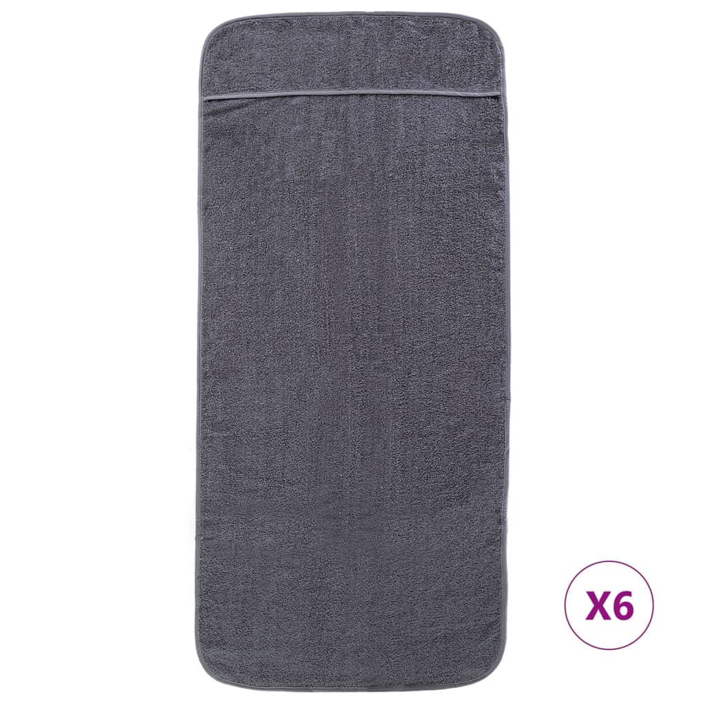 vidaXL Beach Towels 6 pcs Anthracite 60x135 cm Fabric 400 GSM