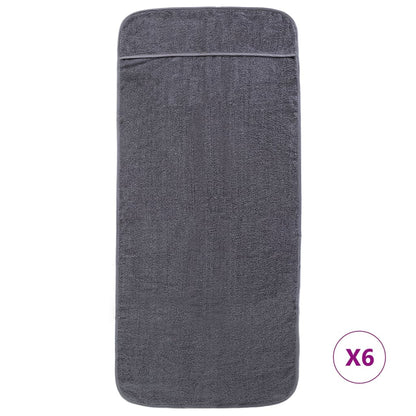 vidaXL Beach Towels 6 pcs Anthracite 60x135 cm Fabric 400 GSM