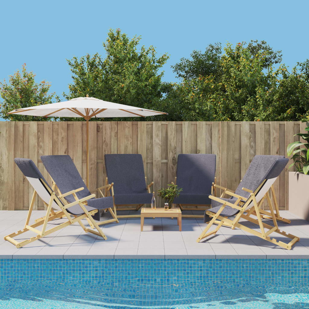 vidaXL Beach Towels 6 pcs Anthracite 60x135 cm Fabric 400 GSM