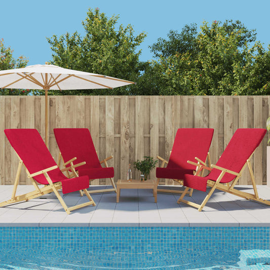 vidaXL Beach Towels 4 pcs Burgundy 60x135 cm Fabric 400 GSM