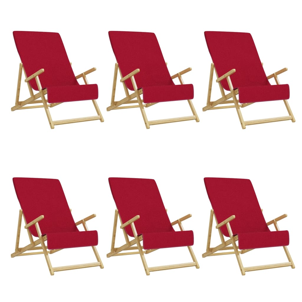 vidaXL Beach Towels 6 pcs Burgundy 60x135 cm Fabric 400 GSM