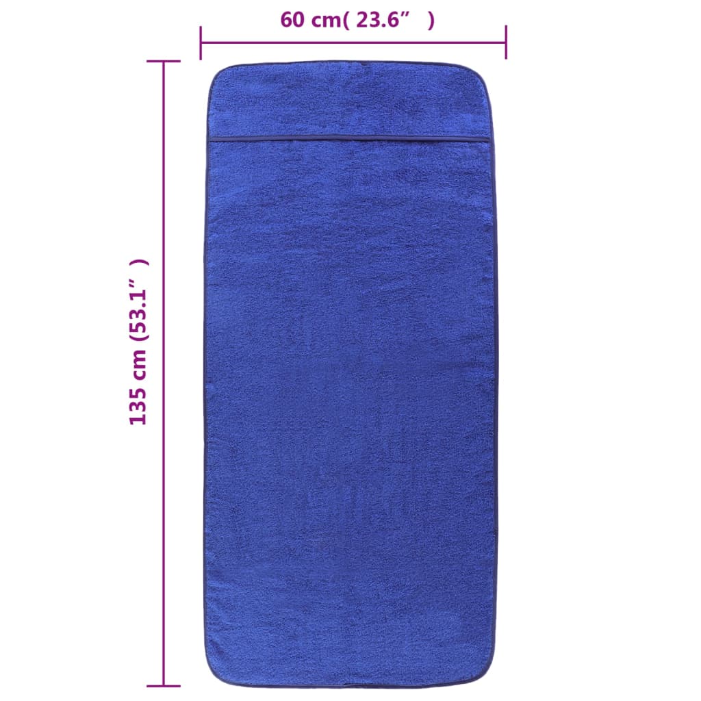 vidaXL Beach Towels 4 pcs Royal Blue 60x135 cm Fabric 400 GSM