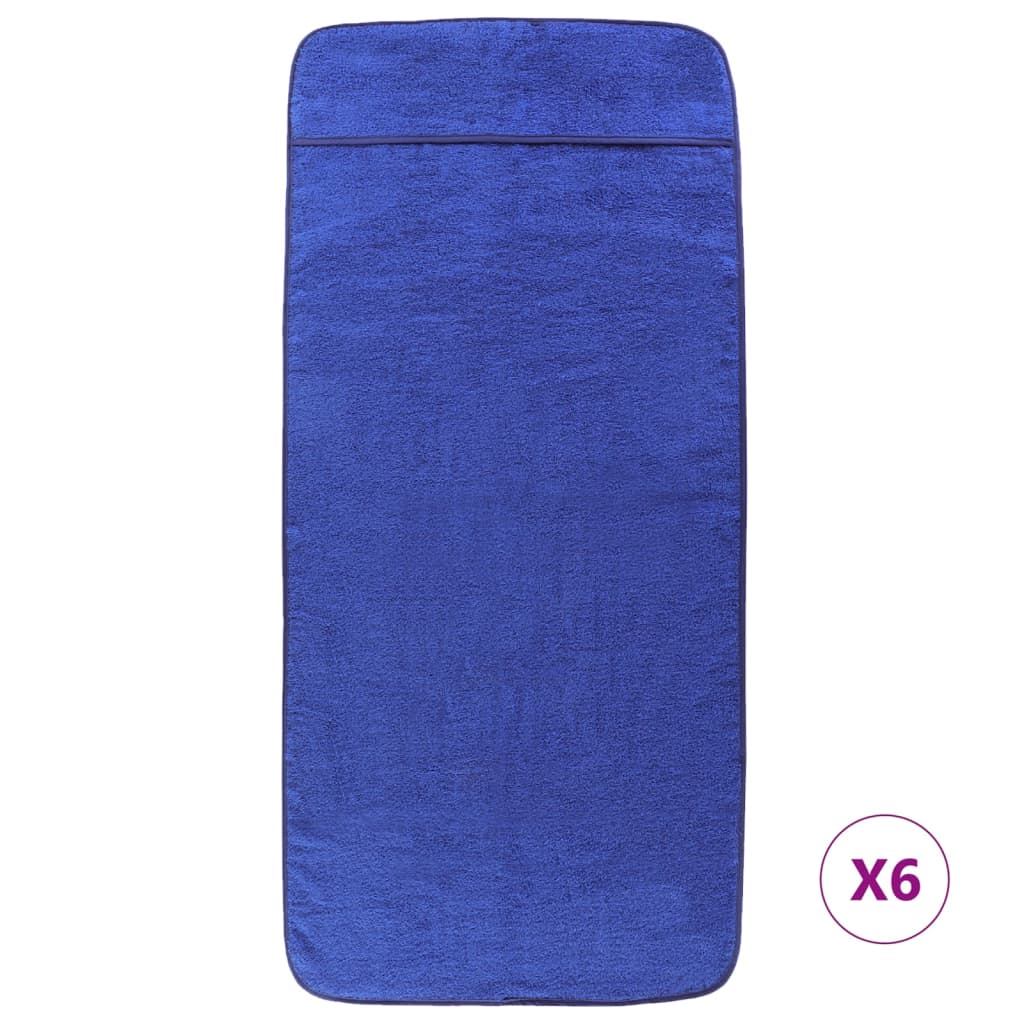 vidaXL Beach Towels 6 pcs Royal Blue 60x135 cm Fabric 400 GSM