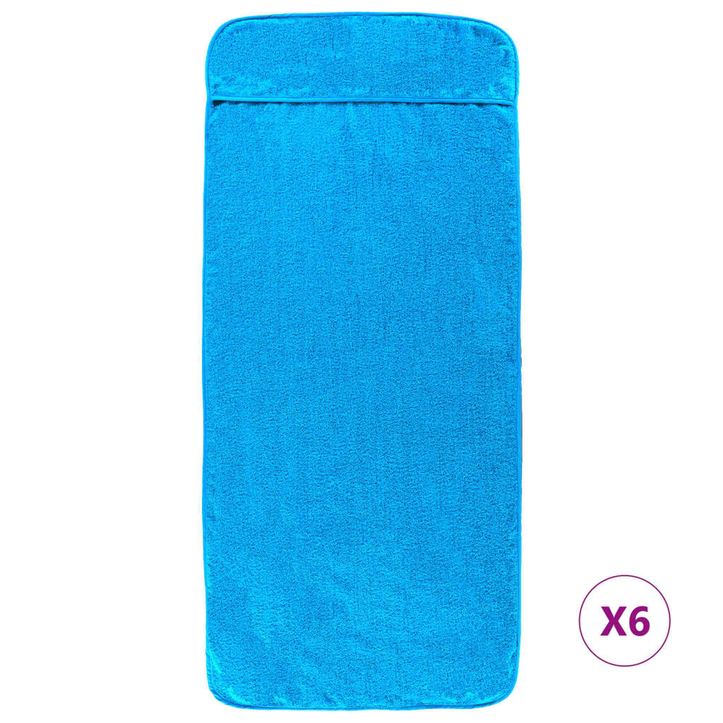 vidaXL Beach Towels 6 pcs Turquoise 60x135 cm Fabric 400 GSM