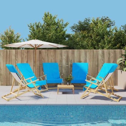 vidaXL Beach Towels 6 pcs Turquoise 60x135 cm Fabric 400 GSM