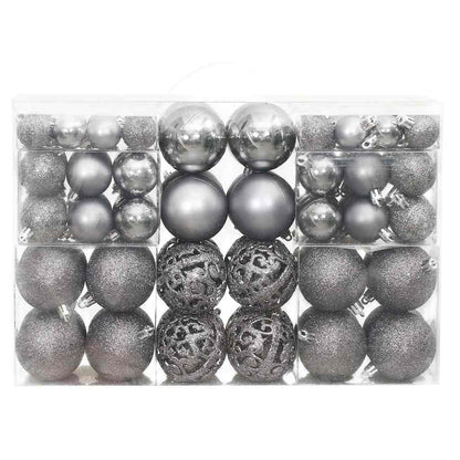vidaXL Christmas Baubles 100 pcs Grey 3 / 4 / 6 cm