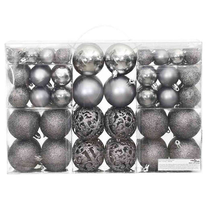 vidaXL Christmas Baubles 100 pcs Grey 3 / 4 / 6 cm