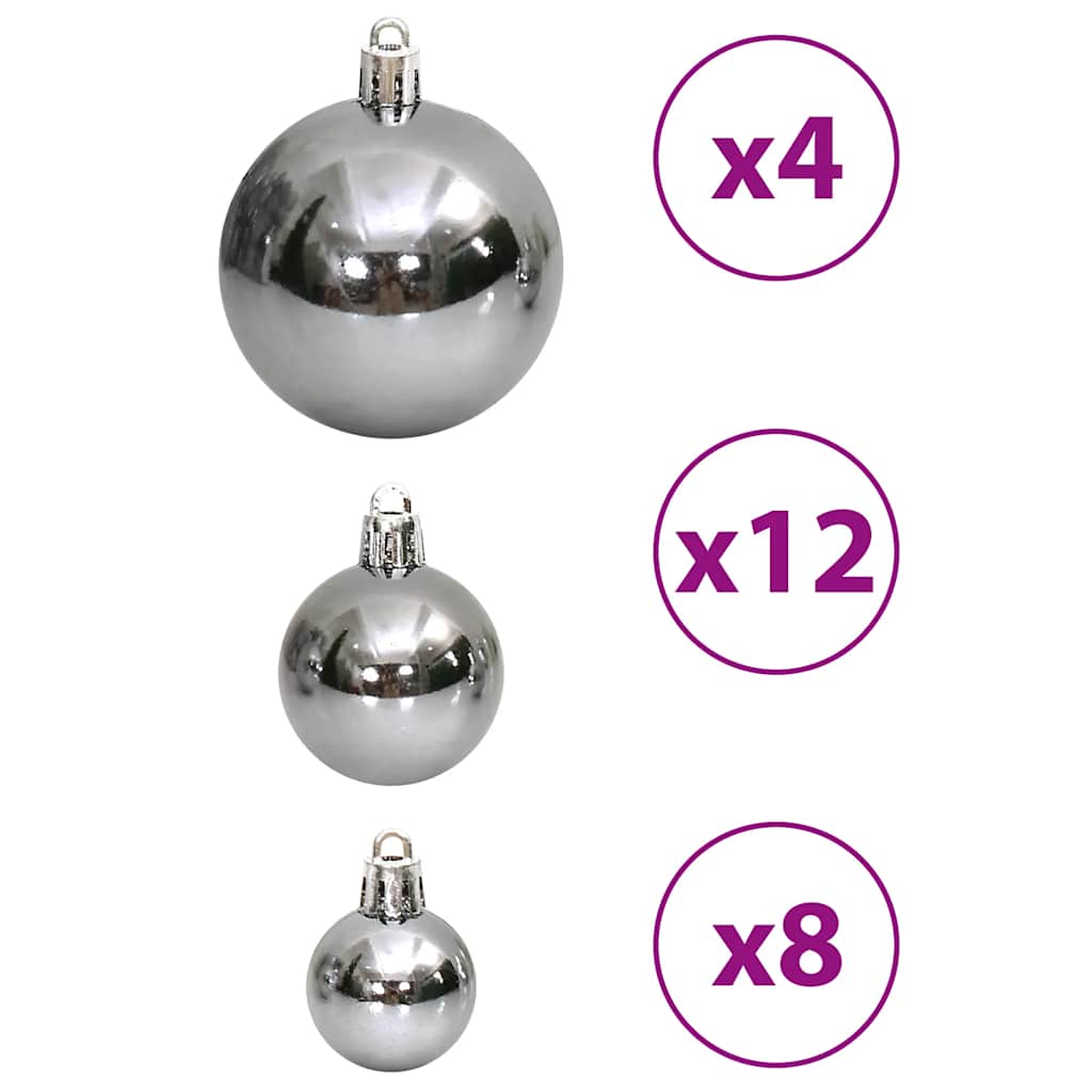 vidaXL Christmas Baubles 100 pcs Grey 3 / 4 / 6 cm
