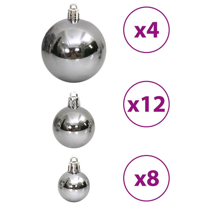 vidaXL Christmas Baubles 100 pcs Grey 3 / 4 / 6 cm
