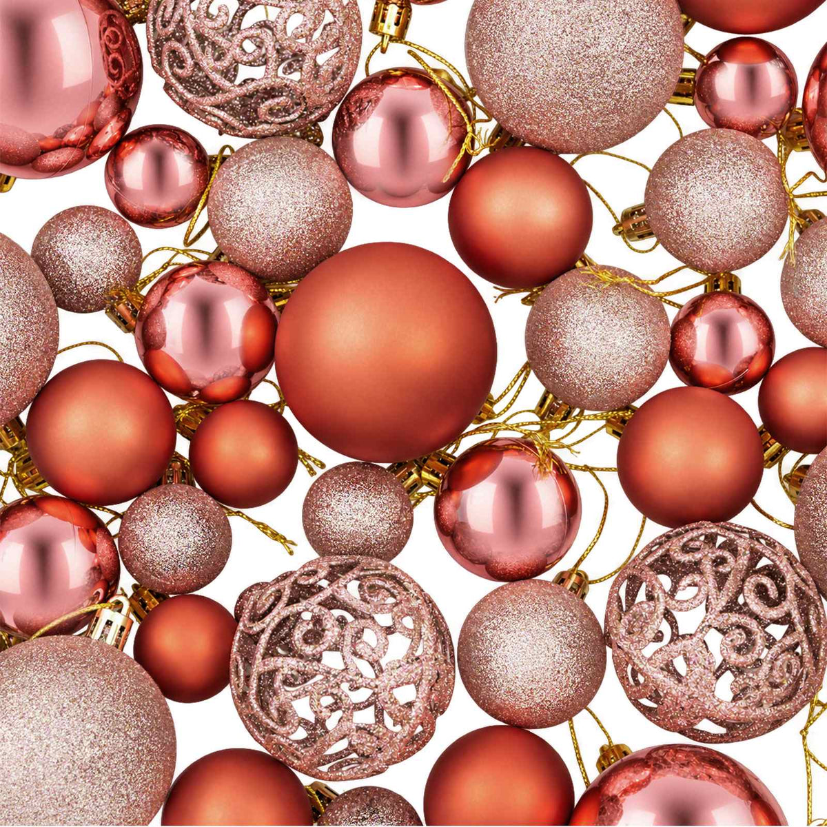 vidaXL Christmas Baubles 100 pcs Pink and Rose 3 / 4 / 6 cm