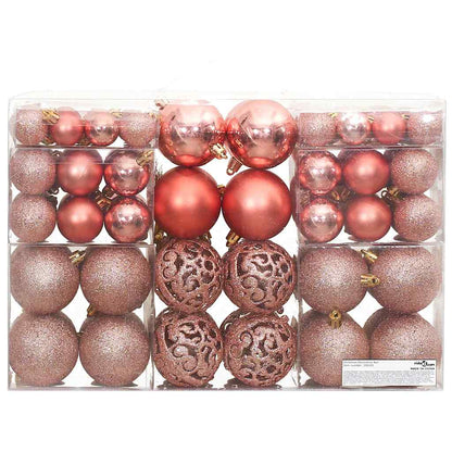 vidaXL Christmas Baubles 100 pcs Pink and Rose 3 / 4 / 6 cm