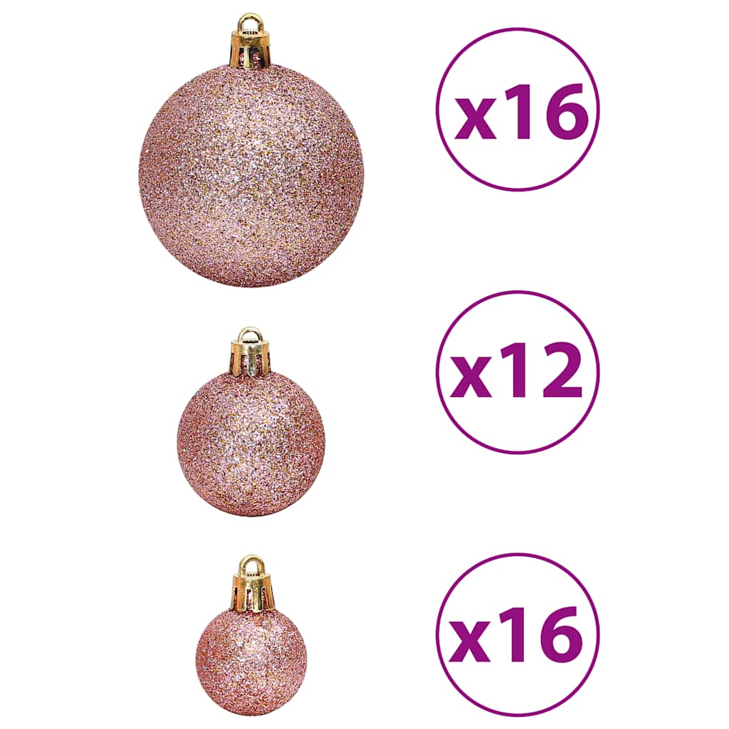 vidaXL Christmas Baubles 100 pcs Pink and Rose 3 / 4 / 6 cm