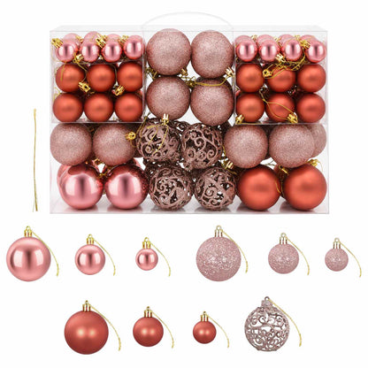 vidaXL Christmas Baubles 100 pcs Pink and Rose 3 / 4 / 6 cm