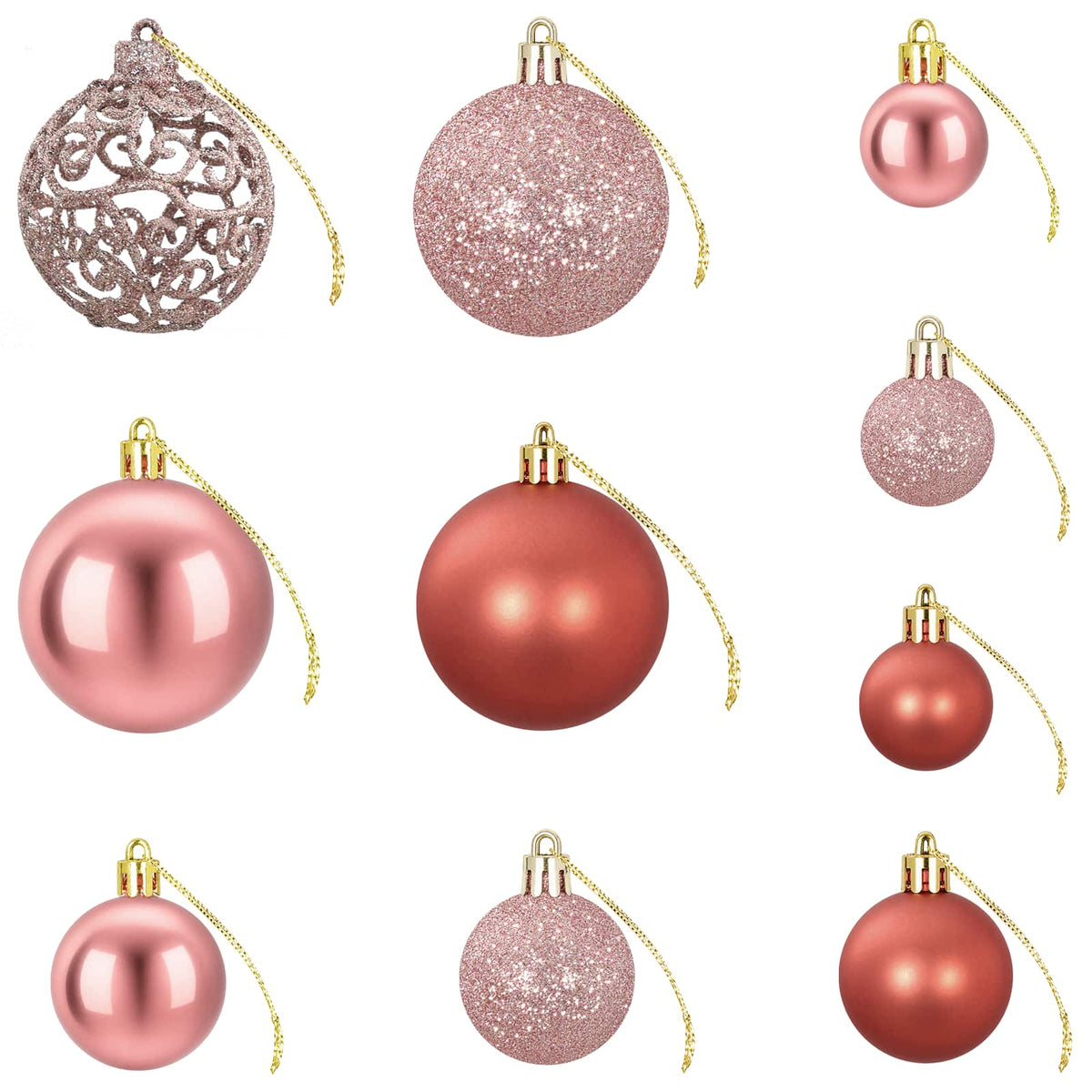 vidaXL Christmas Baubles 100 pcs Pink and Rose 3 / 4 / 6 cm
