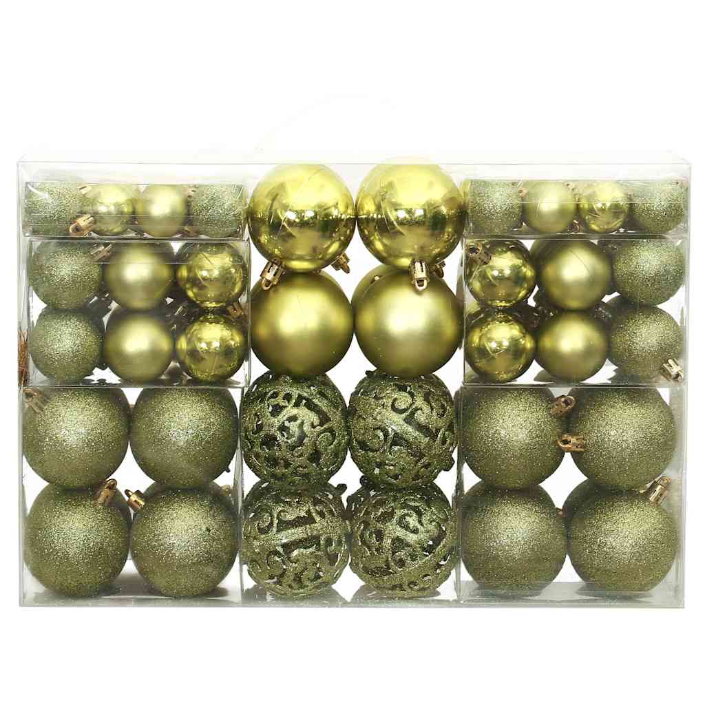 vidaXL Christmas Baubles 100 pcs Light Green 3 / 4 / 6 cm