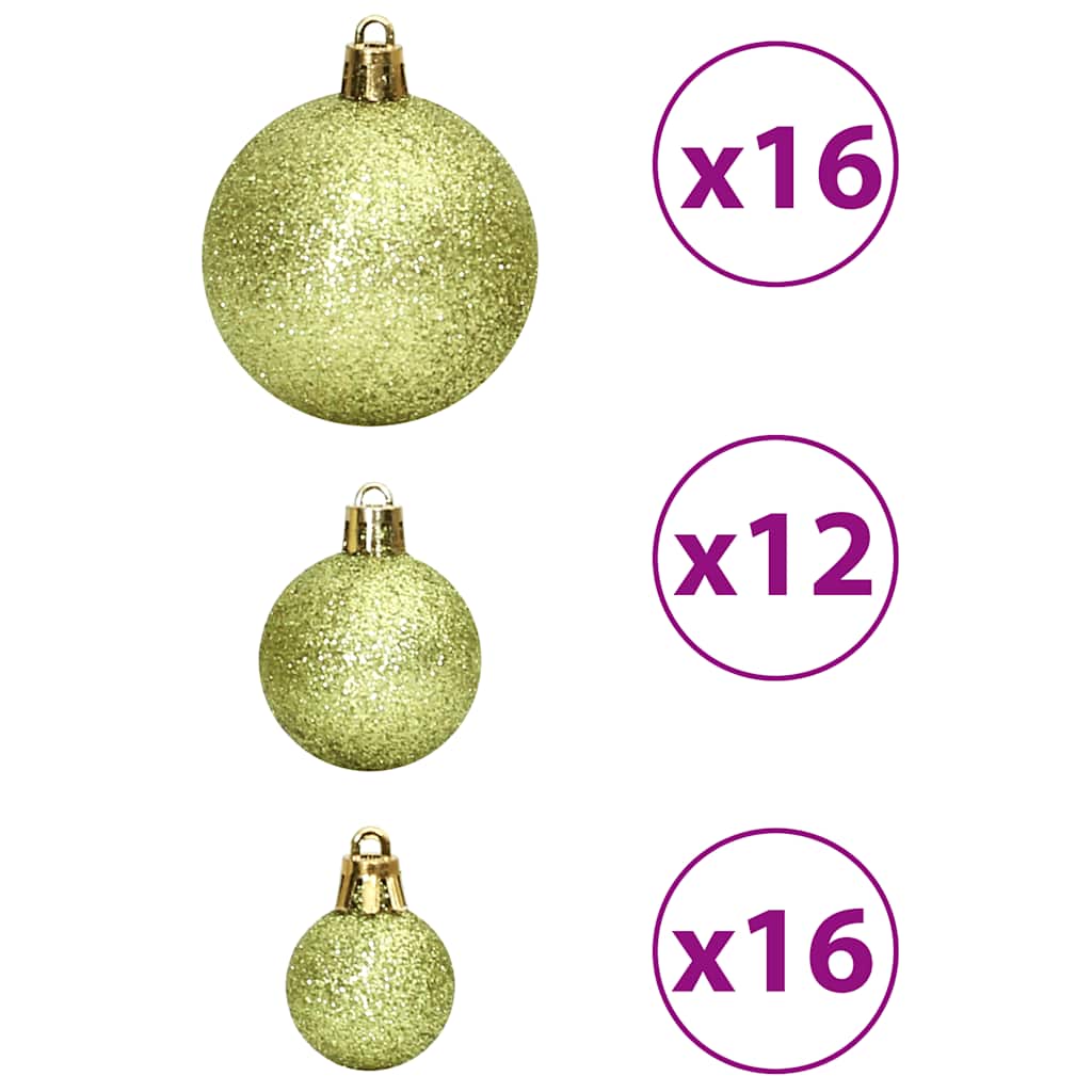 vidaXL Christmas Baubles 100 pcs Light Green 3 / 4 / 6 cm