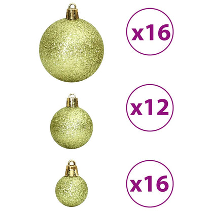 vidaXL Christmas Baubles 100 pcs Light Green 3 / 4 / 6 cm