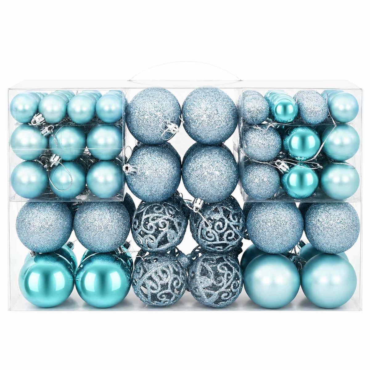 vidaXL Christmas Baubles 100 pcs Turquoise 3 / 4 / 6 cm