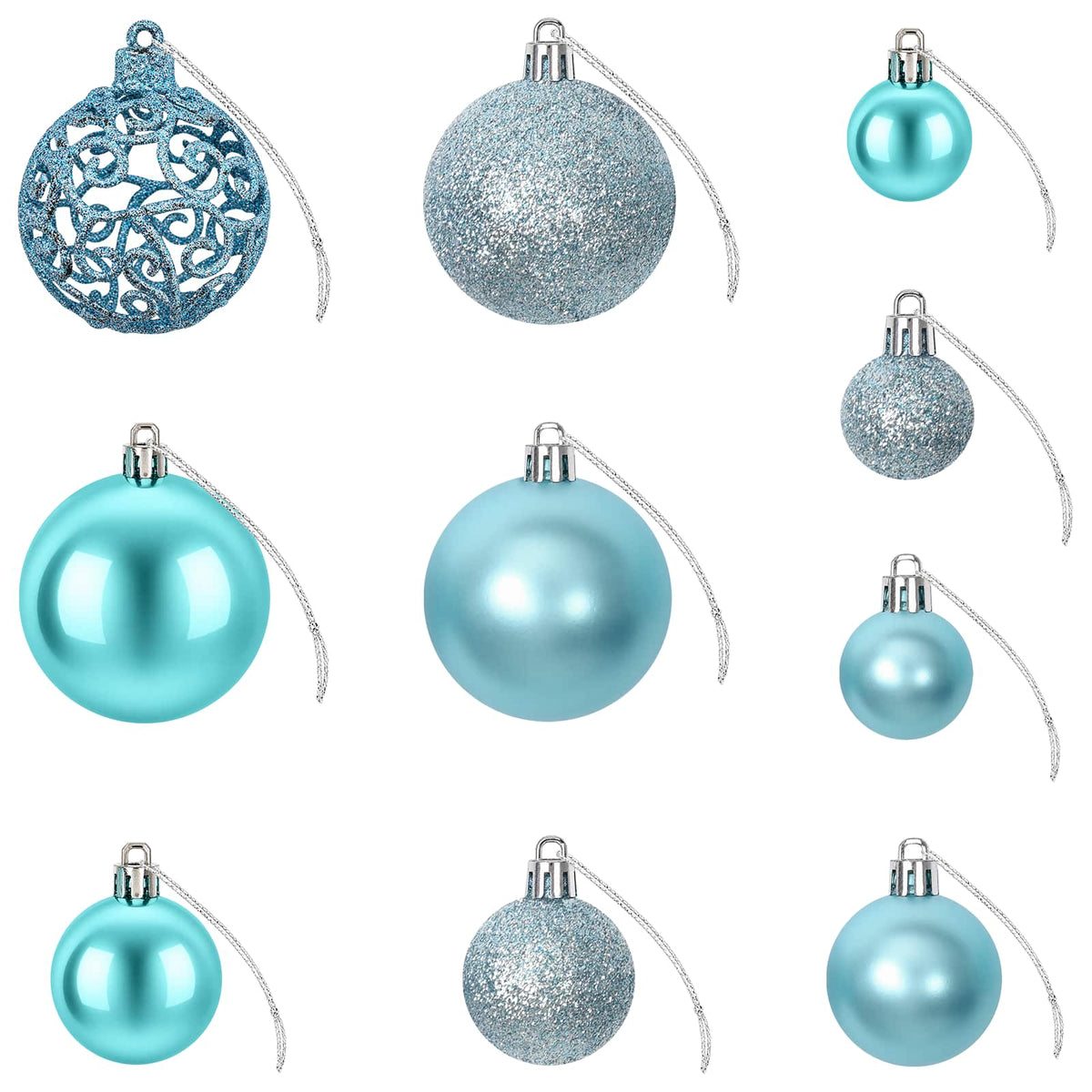 vidaXL Christmas Baubles 100 pcs Turquoise 3 / 4 / 6 cm