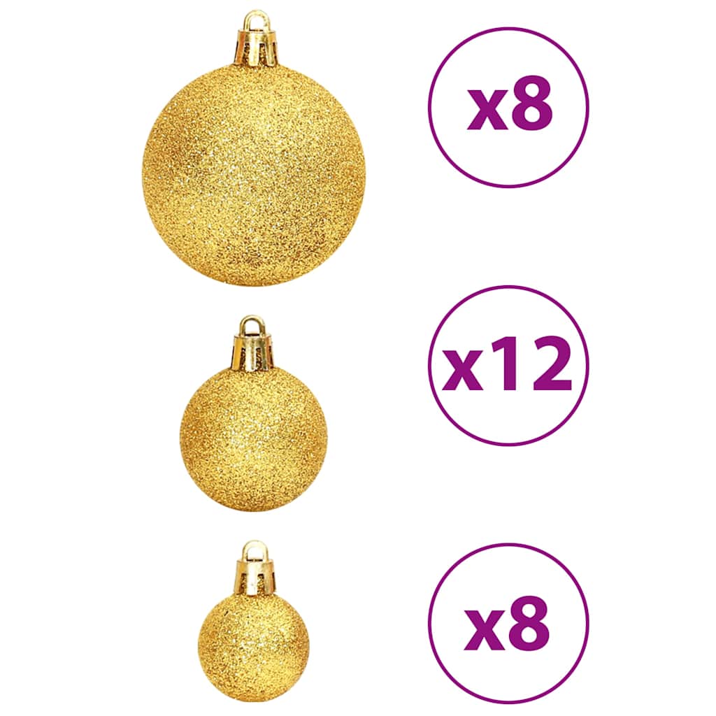 vidaXL Christmas Baubles 100 pcs Gold and Wine Red 3 / 4 / 6 cm