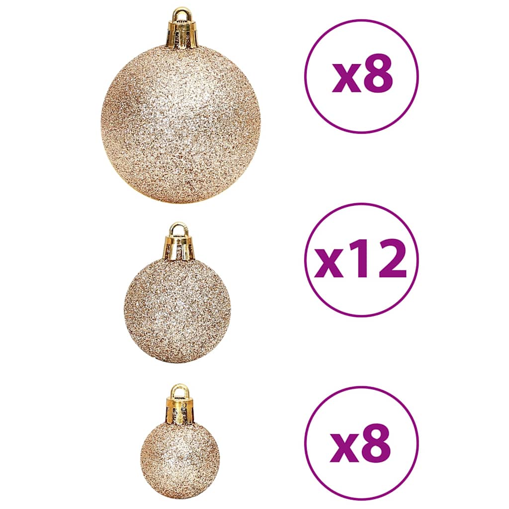 vidaXL Christmas Baubles 100 pcs Champagne and Brown 3 / 4 / 6 cm