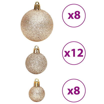 vidaXL Christmas Baubles 100 pcs Champagne and Brown 3 / 4 / 6 cm