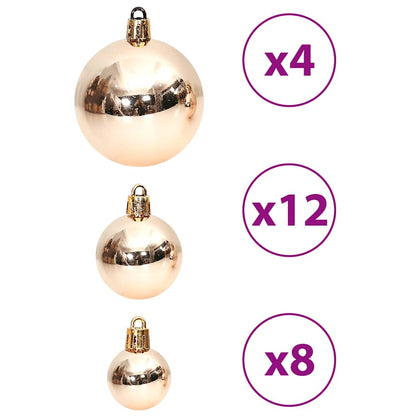 vidaXL Christmas Baubles 100 pcs Champagne and Brown 3 / 4 / 6 cm