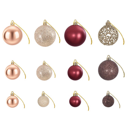 vidaXL Christmas Baubles 100 pcs Champagne and Brown 3 / 4 / 6 cm