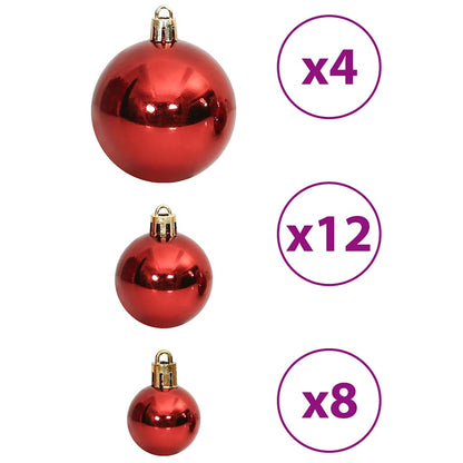vidaXL Christmas Baubles 100 pcs Wine Red 3 / 4 / 6 cm
