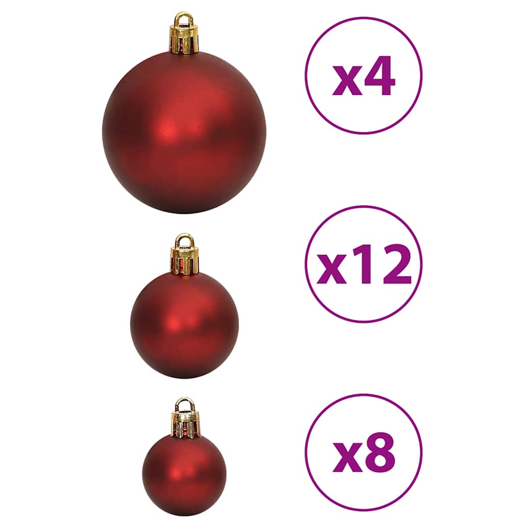 vidaXL Christmas Baubles 100 pcs Wine Red 3 / 4 / 6 cm