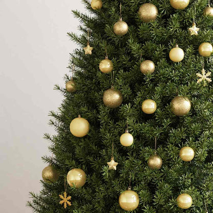 vidaXL 111 Piece Christmas Bauble Set Gold Polystyrene