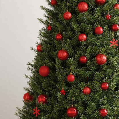 vidaXL 111 Piece Christmas Bauble Set Red Polystyrene