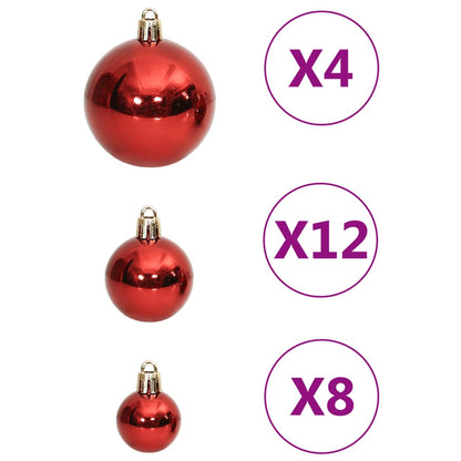 vidaXL 111 Piece Christmas Bauble Set Red Polystyrene