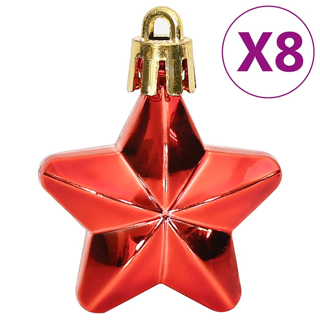 vidaXL 111 Piece Christmas Bauble Set Red Polystyrene