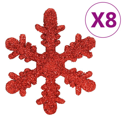 vidaXL 111 Piece Christmas Bauble Set Red Polystyrene