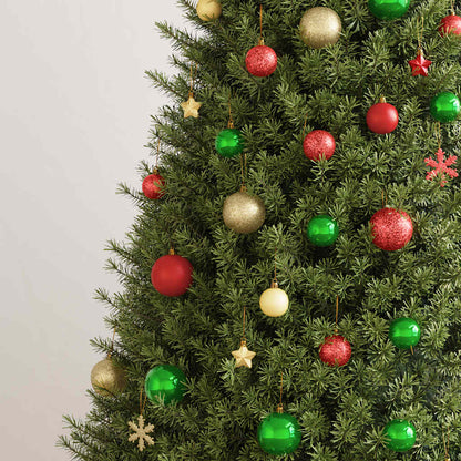 vidaXL 112 Piece Christmas Bauble Set Red / Green / Gold Polystyrene