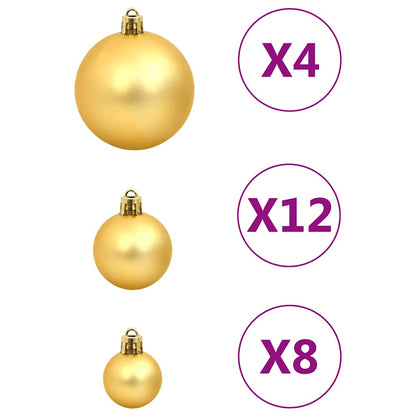 vidaXL 112 Piece Christmas Bauble Set Red / Green / Gold Polystyrene