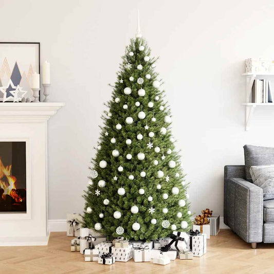 vidaXL 111 Piece Christmas Bauble Set White Polystyrene