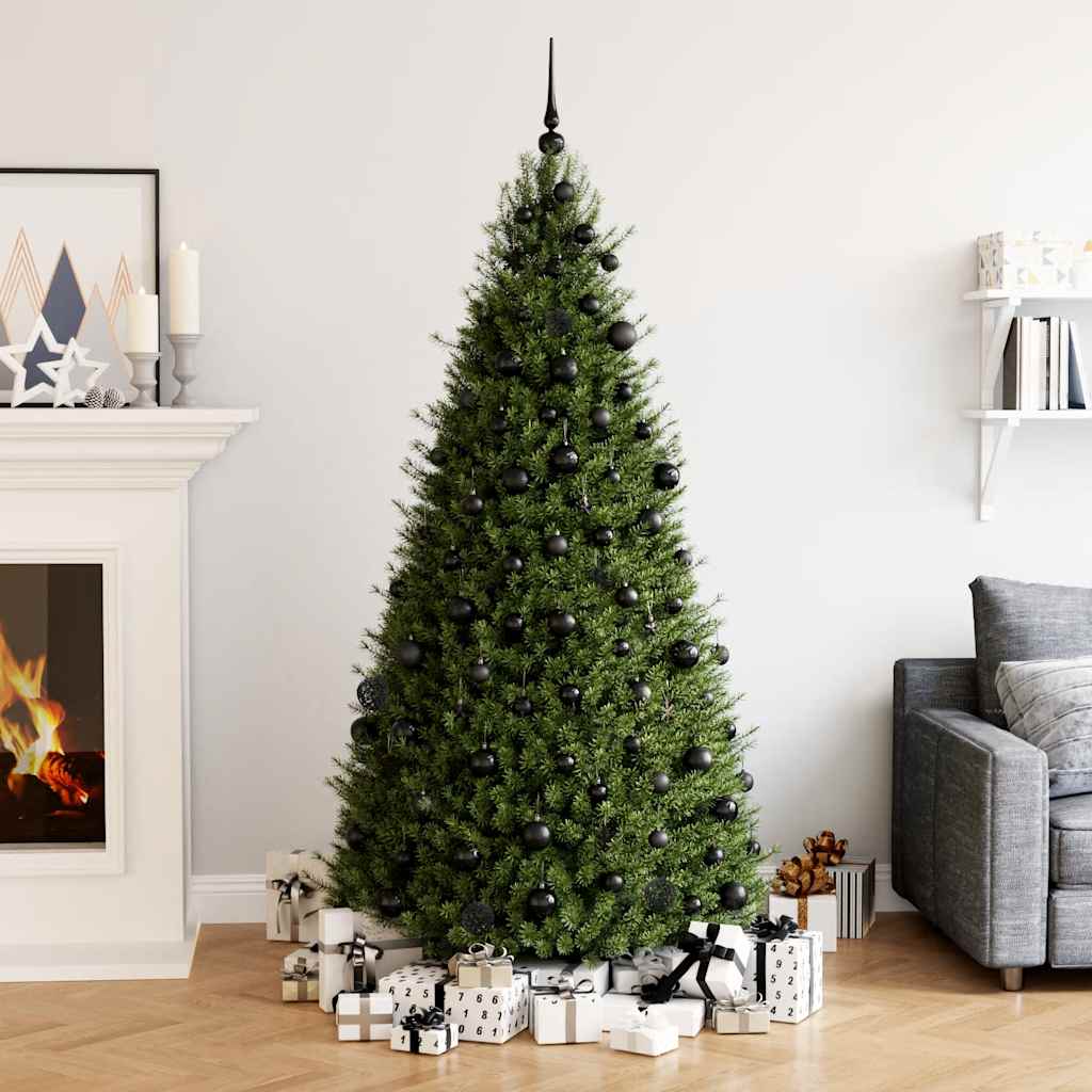 vidaXL 111 Piece Christmas Bauble Set Black Polystyrene