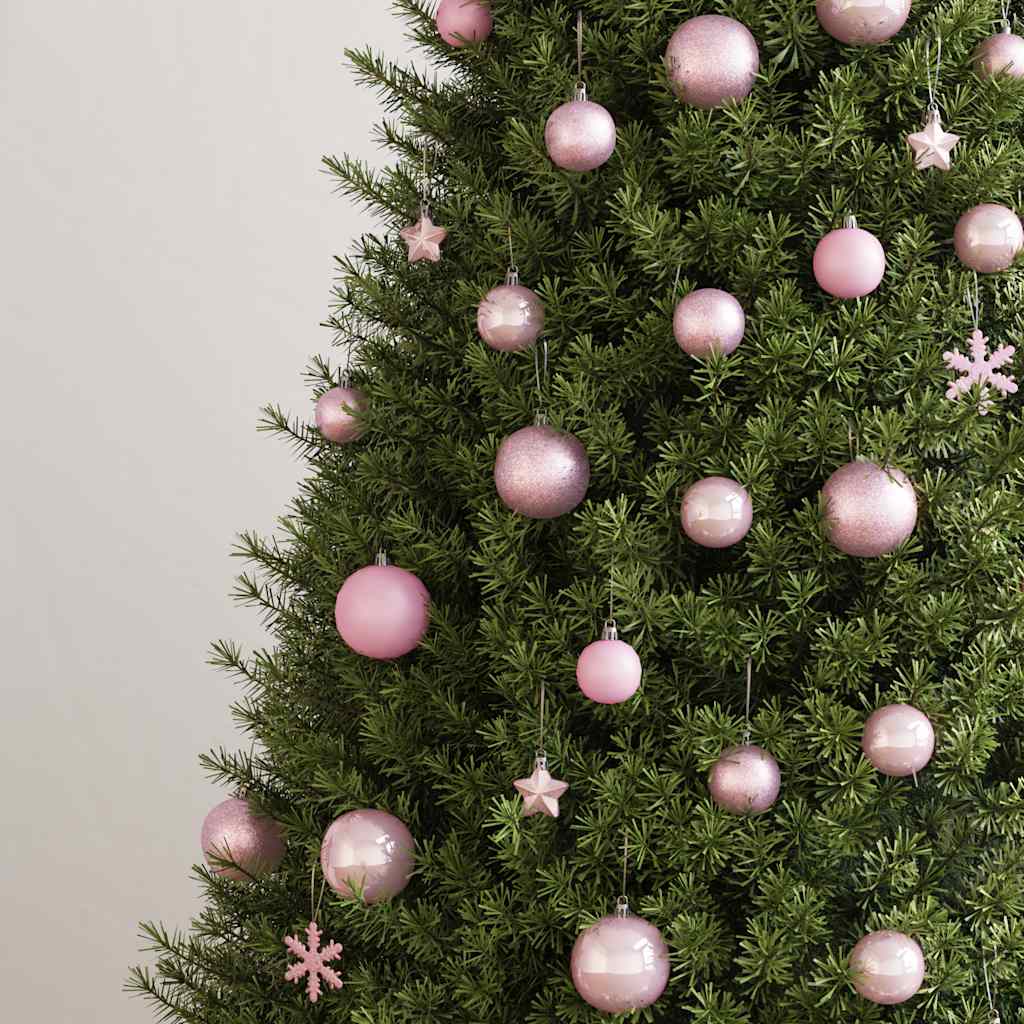 vidaXL 111 Piece Christmas Bauble Set Pink Polystyrene