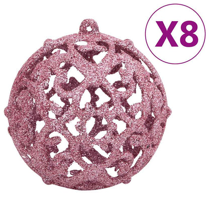 vidaXL 111 Piece Christmas Bauble Set Pink Polystyrene
